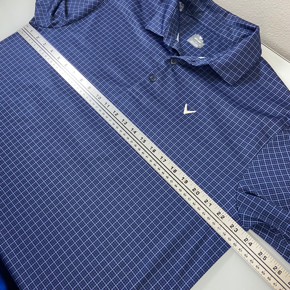 Callaway Mens Large Blue Grid Opti-Dri Golf Polo Shirt Short Sleeve‎ READ - Picture 2 of 7